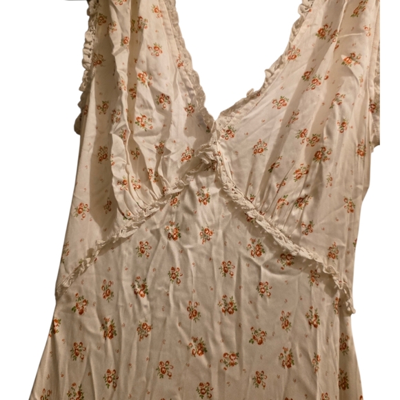 Doen Tahlia Silk Dress Midi Sleeveless Citrus Blossom Floral Print Size XS - Picture 7 of 16